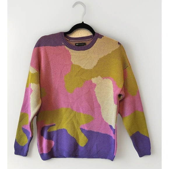 Asos Design Men's Knitted Sweater Size‎ XS Multicolor Crew Neck Long Sleeve - Picture 1 of 8